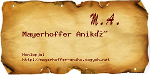 Mayerhoffer Anikó névjegykártya